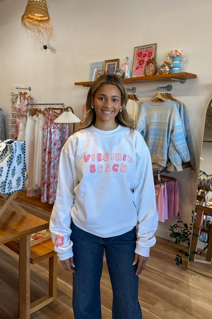 Virginia Beach Pink Crewneck, Pixelated Boutique, Women's Clothing, Women's Jewelry and Gifts, Online Shopping for Women, Latest Fashion Trends 2024, Virginia Beach Clothing Stores, Homecoming Dresses, Fall/Winter 2024, Clothing Stores in Virginia Beach, Aesthetic Fashion Trends, East Coast Fashion Styles, Fall 2024 Fashion Trends, Holiday Styles, Sustainable Women's Clothing, Cozy styles, Unique Gift Ideas for Women
