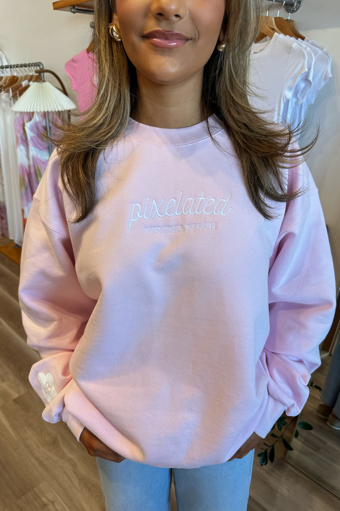 pixelated Virginia Beach sweatshirt, Pixelated Boutique, Women's Clothing, Women's Jewelry and Gifts, Online Shopping for Women, Spring trends 2025, Virginia Beach Clothing Stores, Homecoming Dresses, Spring/Summer 2025, Clothing Stores in Virginia Beach, Aesthetic Fashion Trends, East Coast Fashion Styles, Spring break style, Fashion Trends, Holiday Styles, Sustainable Women's Clothing, Cozy styles, Unique Gift Ideas for Women