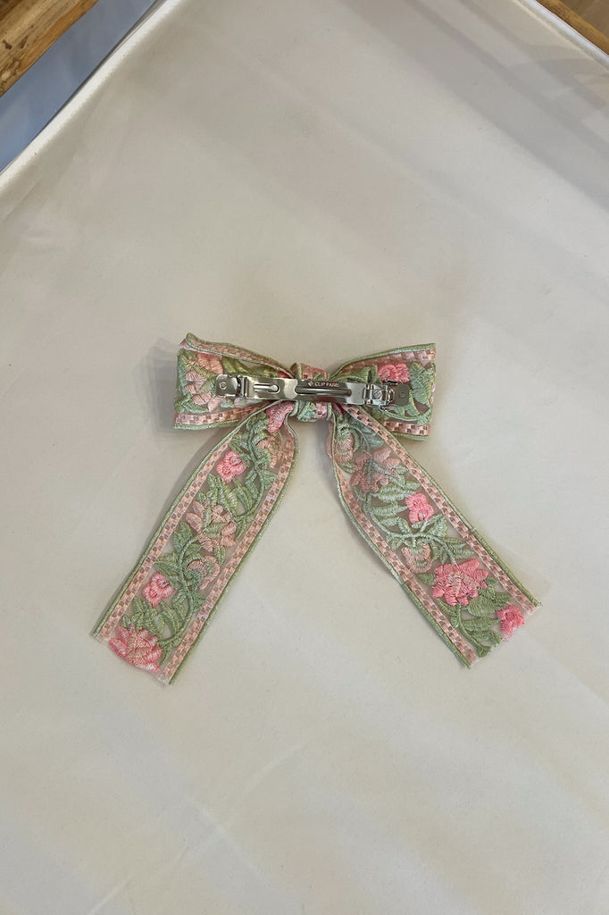 Floral embroidered bow clip, Pixelated Boutique, Women's Clothing, Women's Jewelry and Gifts, Online Shopping for Women, Latest Fashion Trends 2024, Virginia Beach Clothing Stores, Rush Dresses for Sorority Events, Graduation Dresses for 2024, Clothing Stores in Virginia Beach, Aesthetic Fashion Trends, East Coast Fashion Styles, Summer 2024 Fashion Trends, Sustainable Women's Clothing, Unique Gift Ideas for Women