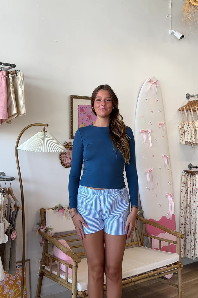 Blue Long Sleeves Top, Pixelated Boutique, Women's Clothing, Women's Jewelry and Gifts, Online Shopping for Women, Latest Fashion Trends 2024, Virginia Beach Clothing Stores, Homecoming Dresses, Fall/Winter 2024, Clothing Stores in Virginia Beach, Aesthetic Fashion Trends, East Coast Fashion Styles, Fall 2024 Fashion Trends, Holiday Styles, Sustainable Women's Clothing, Cozy styles, Unique Gift Ideas for Women
